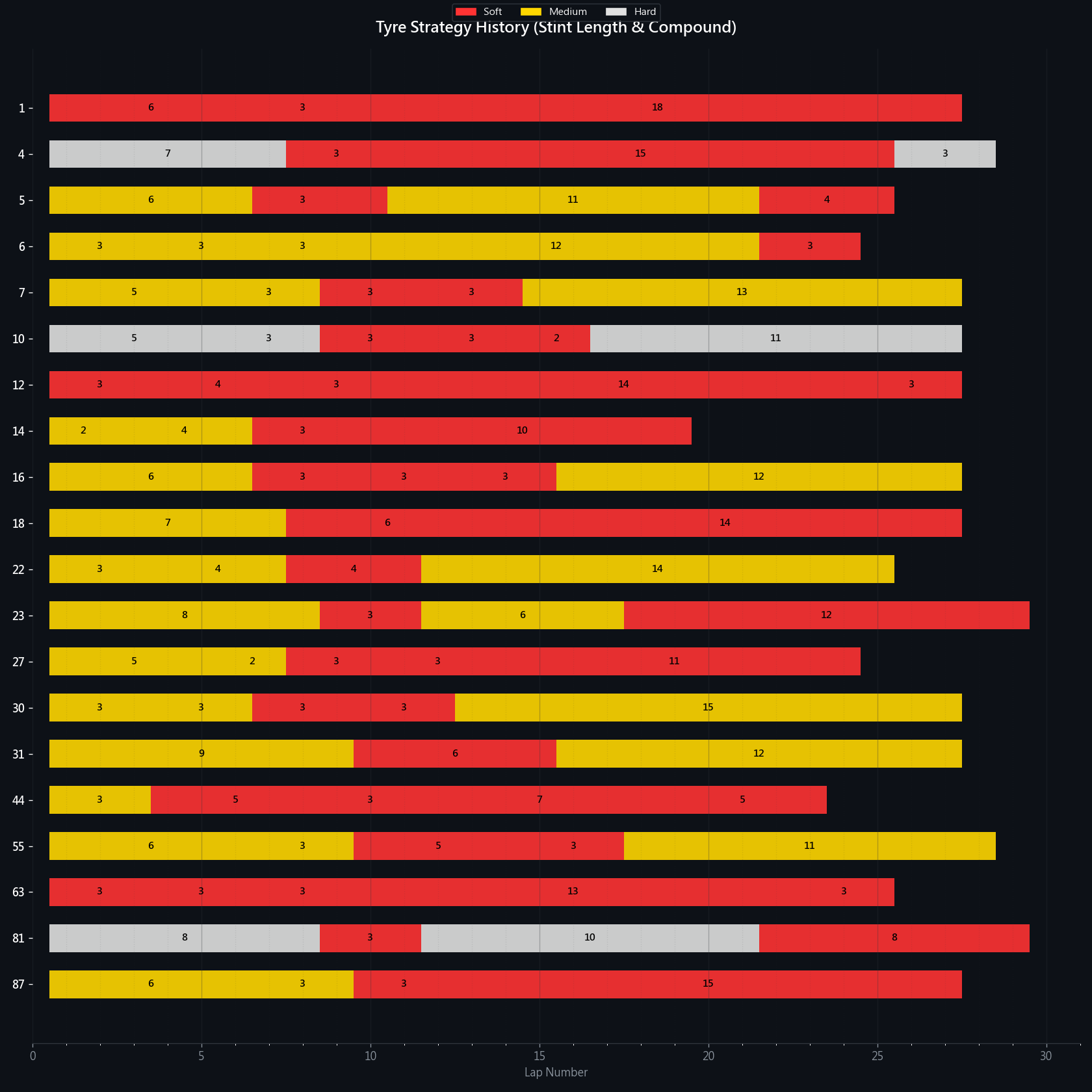 Tyre Stint History
